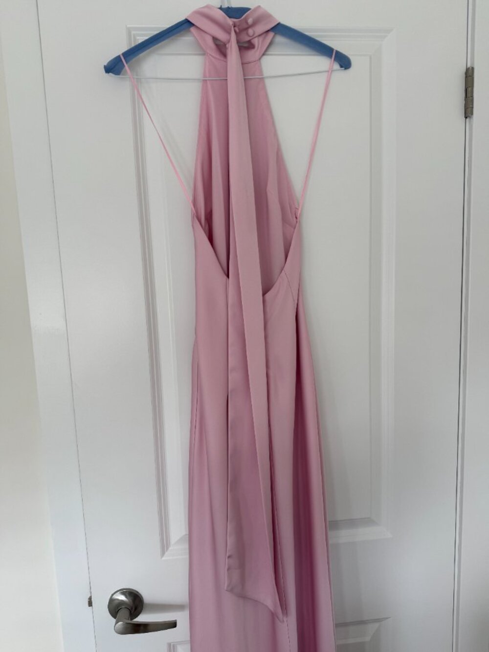 Dynamite Neck Scarf Satin Pink Maxi Dress - Picture 5 of 5